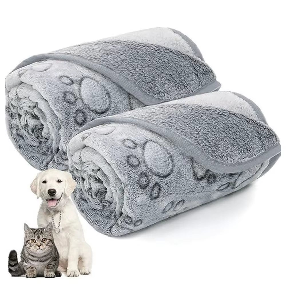 Soft Dog Mat Blanket Washable, Cat Blanket for Indoor Cats Mat Large Medium Small Dog Gifts Puppy Essentials (Grey) Bed